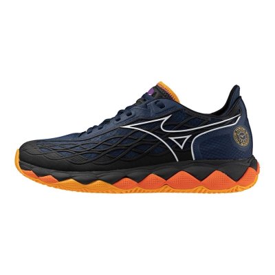 Zapatillas Padel Mizuno WAVE Enforce Tour Padel Hombre - Azul Marino / Blancos / Naranjas - Chile M
